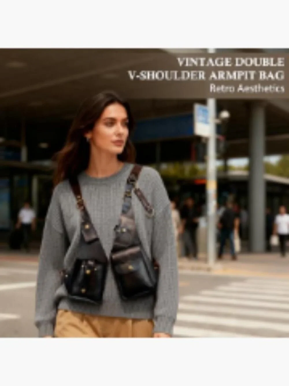 PU Leather Adjustable Shoulder Bag Sling Wallet for Phone Travel